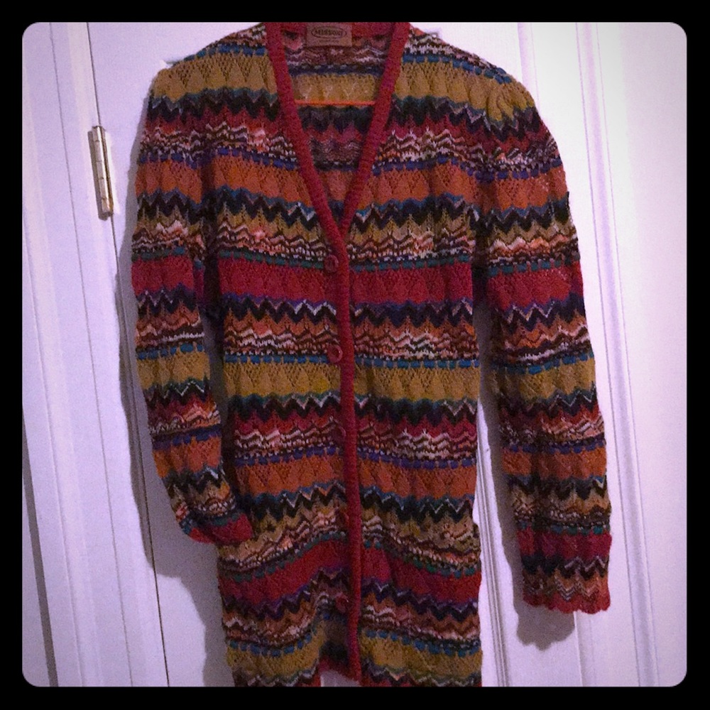 Missoni orange label cardigan sweater.
